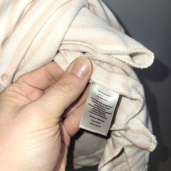 Haven Pink Striped French Terry Cowl Neck Sweater XL - Picture 4 of 9